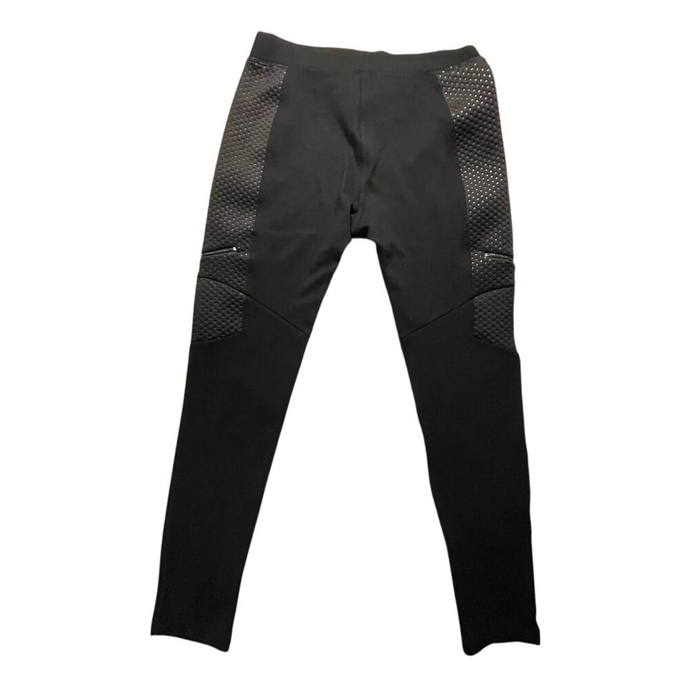 Anne Fontaine Ella Leggings Black Size 40 Biker Chic Streetwear Moto Panels Zip